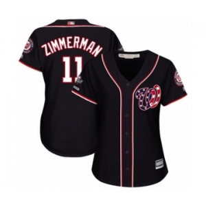 Women's Washington Nationals #11 Ryan Zimmerman Authentic Navy Blue Alternate 2 Cool Base 2019 World Series Champions Baseball Jersey