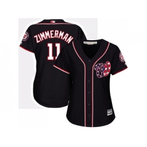 Women's Washington Nationals #11 Ryan Zimmerman Navy Blue Alternate Stitched MLB Jersey