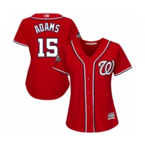 Women's Washington Nationals #15 Matt Adams Authentic Red Alternate 1 Cool Base 2019 World Series Bound Baseball Jersey