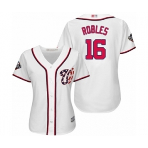 Women's Washington Nationals #16 Victor Robles Authentic White Home Cool Base 2019 World Series Bound Baseball Jersey