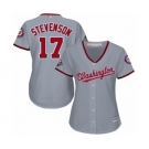 Women's Washington Nationals #17 Andrew Stevenson Authentic Grey Road Cool Base 2019 World Series Bound Baseball Jersey