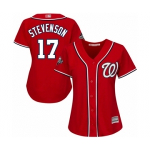 Women's Washington Nationals #17 Andrew Stevenson Authentic Red Alternate 1 Cool Base 2019 World Series Bound Baseball Jersey