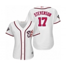 Women's Washington Nationals #17 Andrew Stevenson Authentic White Home Cool Base 2019 World Series Bound Baseball Jersey