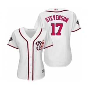 Women's Washington Nationals #17 Andrew Stevenson Authentic White Home Cool Base 2019 World Series Bound Baseball Jersey