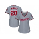 Women's Washington Nationals #20 Daniel Murphy Grey Road Stitched MLB Jersey