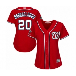 Women's Washington Nationals #20 Kyle Barraclough Authentic Red Alternate 1 Cool Base 2019 World Series Champions Baseball Jersey