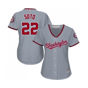 Women's Washington Nationals #22 Juan Soto Authentic Grey Road Cool Base Baseball Jersey