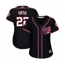 Women's Washington Nationals #22 Juan Soto Authentic Navy Blue Alternate 2 Cool Base 2019 World Series Bound Baseball Jersey