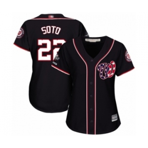 Women's Washington Nationals #22 Juan Soto Authentic Navy Blue Alternate 2 Cool Base 2019 World Series Champions Baseball Jersey