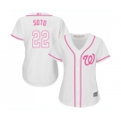 Women's Washington Nationals #22 Juan Soto Authentic White Fashion Cool Base Baseball Jersey