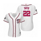 Women's Washington Nationals #22 Juan Soto Authentic White Home Cool Base 2019 World Series Bound Baseball Jersey