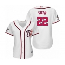 Women's Washington Nationals #22 Juan Soto Authentic White Home Cool Base 2019 World Series Champions Baseball Jersey