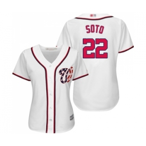 Women's Washington Nationals #22 Juan Soto Authentic White Home Cool Base Baseball Jersey