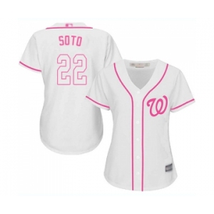 Women's Washington Nationals #22 Juan Soto Replica White Fashion Cool Base Baseball Jersey