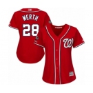 Women's Washington Nationals #28 Jayson Werth Authentic Red Alternate 1 Cool Base 2019 World Series Champions Baseball Jersey