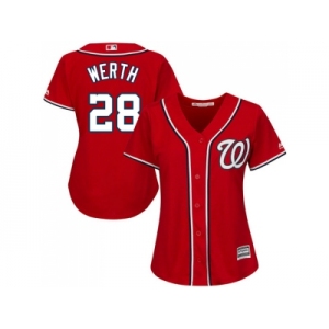 Women's Washington Nationals #28 Jayson Werth Red Alternate Stitched MLB Jersey