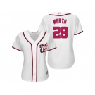 Women's Washington Nationals #28 Jayson Werth White Fashion Stitched MLB Jersey