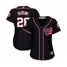 Women's Washington Nationals #28 Kurt Suzuki Authentic Navy Blue Alternate 2 Cool Base 2019 World Series Bound Baseball Jersey