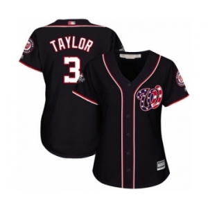 Women's Washington Nationals #3 Michael Taylor Authentic Navy Blue Alternate 2 Cool Base 2019 World Series Bound Baseball Jersey