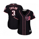 Women's Washington Nationals #3 Michael Taylor Authentic Navy Blue Alternate 2 Cool Base 2019 World Series Champions Baseball Jersey