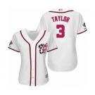 Women's Washington Nationals #3 Michael Taylor Authentic White Home Cool Base 2019 World Series Champions Baseball Jersey