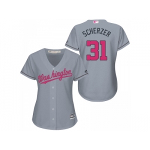 Women's Washington Nationals #31 Max Scherzer Gary Road 2016 Mother's Day Cool Base Jersey