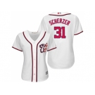 Women's Washington Nationals #31 Max Scherzer White Home Stitched MLB Jersey