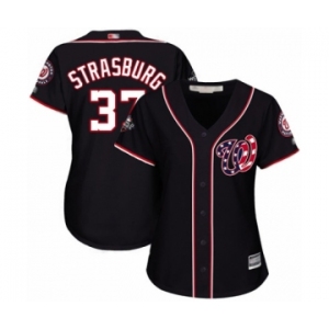 Women's Washington Nationals #37 Stephen Strasburg Authentic Navy Blue Alternate 2 Cool Base 2019 World Series Bound Baseball Jersey