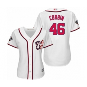 Women's Washington Nationals #46 Patrick Corbin Authentic White Home Cool Base 2019 World Series Bound Baseball Jersey