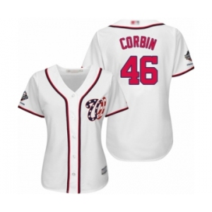 Women's Washington Nationals #46 Patrick Corbin Authentic White Home Cool Base 2019 World Series Champions Baseball Jersey