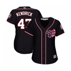 Women's Washington Nationals #47 Howie Kendrick Authentic Navy Blue Alternate 2 Cool Base Baseball Jersey