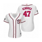 Women's Washington Nationals #47 Howie Kendrick Authentic White Home Cool Base 2019 World Series Champions Baseball Jersey