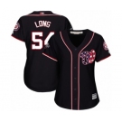 Women's Washington Nationals #54 Kevin Long Authentic Navy Blue Alternate 2 Cool Base 2019 World Series Bound Baseball Jersey