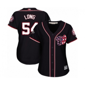 Women's Washington Nationals #54 Kevin Long Authentic Navy Blue Alternate 2 Cool Base 2019 World Series Bound Baseball Jersey