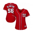 Women's Washington Nationals #56 Joe Blanton Authentic Red Alternate 1 Cool Base 2019 World Series Bound Baseball Jersey