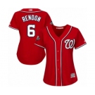 Women's Washington Nationals #6 Anthony Rendon Authentic Red Alternate 1 Cool Base 2019 World Series Bound Baseball Jersey