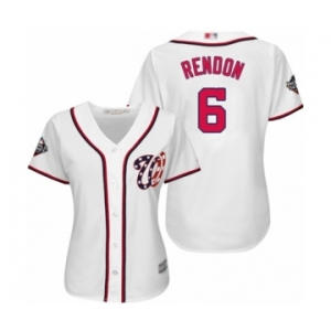 Women's Washington Nationals #6 Anthony Rendon Authentic White Home Cool Base 2019 World Series Bound Baseball Jersey