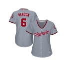 Women's Washington Nationals #6 Anthony Rendon Grey Road Stitched MLB Jersey