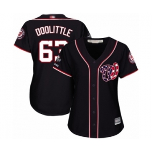 Women's Washington Nationals #63 Sean Doolittle Authentic Navy Blue Alternate 2 Cool Base 2019 World Series Champions Baseball Jersey