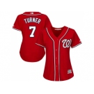 Women's Washington Nationals #7 Trea Turner Red Alternate Stitched MLB Jersey