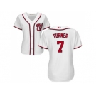 Women's Washington Nationals #7 Trea Turner White Home Stitched MLB Jersey