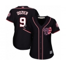 Women's Washington Nationals #9 Brian Dozier Authentic Navy Blue Alternate 2 Cool Base 2019 World Series Champions Baseball Jersey