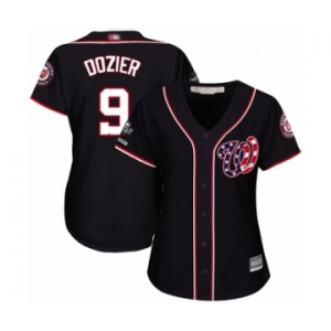 Women's Washington Nationals #9 Brian Dozier Authentic Navy Blue Alternate 2 Cool Base 2019 World Series Champions Baseball Jersey