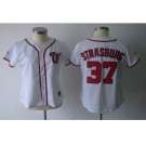 women mlb washington nationals #37 strasburg white