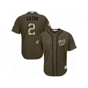Youth Majestic Washington Nationals #2 Adam Eaton Replica Green Salute to Service MLB Jersey