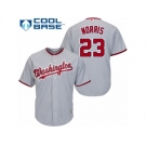 Youth Majestic Washington Nationals #23 Derek Norris Replica Grey Road Cool Base MLB Jersey