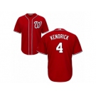 Youth Majestic Washington Nationals #4 Howie Kendrick Authentic Red Alternate 1 Cool Base MLB Jersey