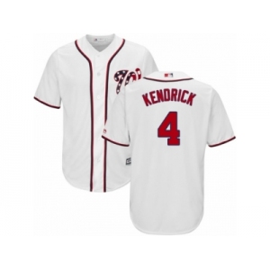 Youth Majestic Washington Nationals #4 Howie Kendrick Authentic White Home Cool Base MLB Jersey