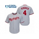 Youth Majestic Washington Nationals #4 Howie Kendrick Replica Grey Road Cool Base MLB Jersey