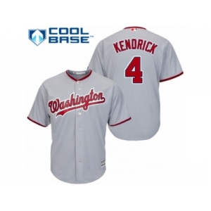 Youth Majestic Washington Nationals #4 Howie Kendrick Replica Grey Road Cool Base MLB Jersey